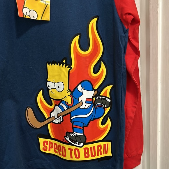 Official Simpsons Shirt - "Speed to Burn" Hockey SZ Large, 100% Cotton, NWT - Picture 2 of 4